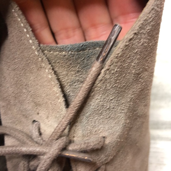 Dolce Vita Tan Beige Heeled Ankle Boots Wedge 9 Good Condition - Picture 8 of 11